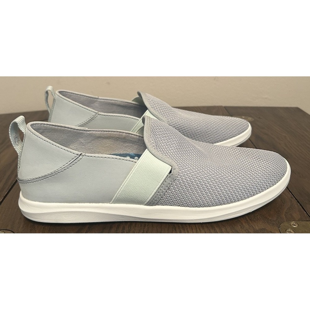 Olukai Hale'iwa Women's Size 9 Gray Mesh Flip‎ Down Heel  Slip On Loafers Shoes